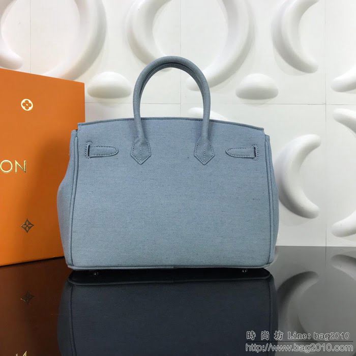 路易威登LV女包 頂級原單 M48888 30cm Humble Travel Bag Birkin BK Sup合作款 原版牛仔包包 時尚百搭款 凱莉  ydh2712